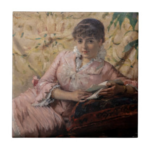 Albert Edelfelt - The Reading Parisienne Fliese