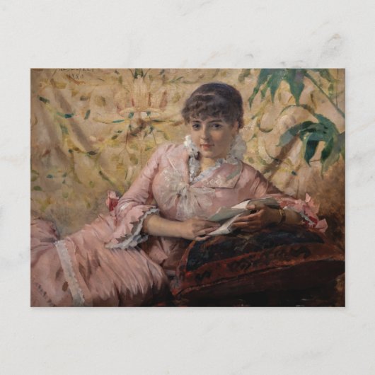 Albert Edelfelt - The Reading Parisienne Postkarte (Vorderseite)