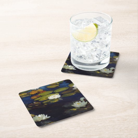 Albert Edelfelt - Water Lilies, Studie Rechteckiger Pappuntersetzer (Vor Ort)