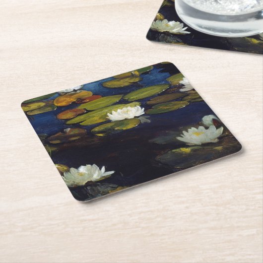Albert Edelfelt - Water Lilies, Studie Rechteckiger Pappuntersetzer (angewinkelt)