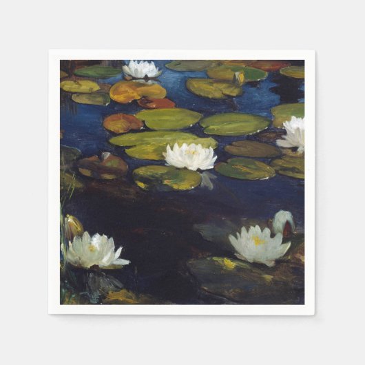 Albert Edelfelt - Water Lilies, Studie Serviette (Vorderseite)