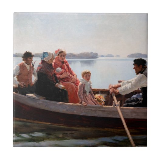 Albert Edelfelt - Zur Taufe Fliese (Vorderseite)