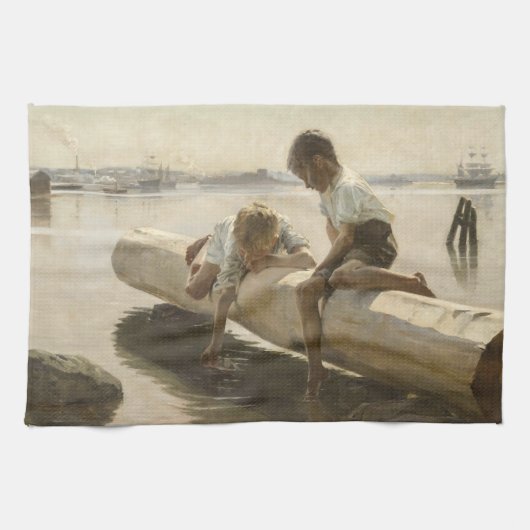 Albert Edelfelt - Zwei Jungs im Protokoll Geschirrtuch (Horizontal)