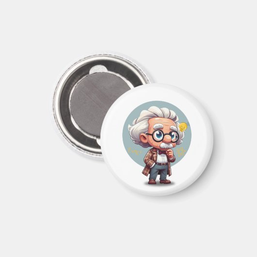 Albert Einstein 2 Magnet (Vorderseite/Rückseite)