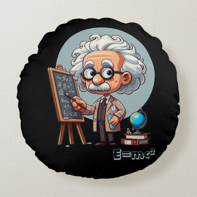 Albert Einstein   Rundes Kissen (Vorderseite)
