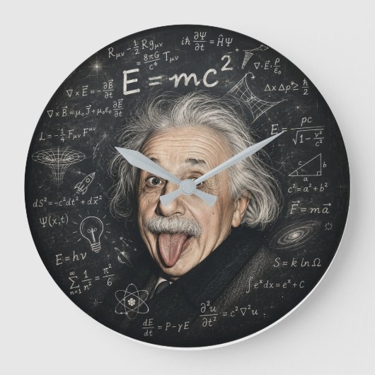 Albert Einstein Wanduhr | Physik- und Wissenschaft (Vorderseite)