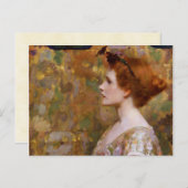 Albert Herter Frau mit rotem Haar Postkarte (Vorne/Hinten)