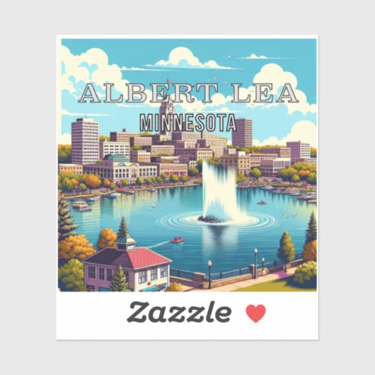 Albert Lea Minnesota 3 Inch Vinyl Sticker (Blatt)