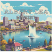 Albert Lea Minnesota 3 Inch Vinyl Sticker (Vorderseite)