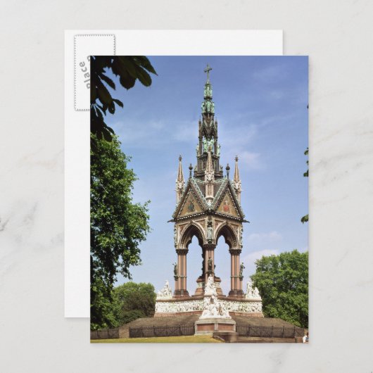 Albert Memorial aus der Albert Hall Postkarte (Vorne/Hinten)