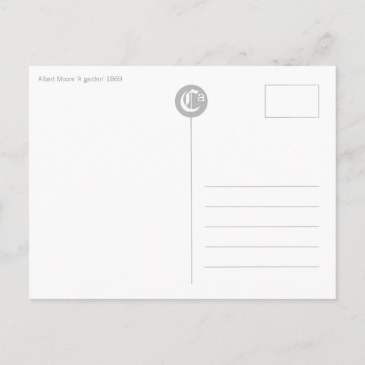 Albert Moore A garden CC0724 Postcard Postkarte (Rückseite)