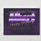 Albert Name Vorname lila retro Karte Geburtstag (Vorderseite)