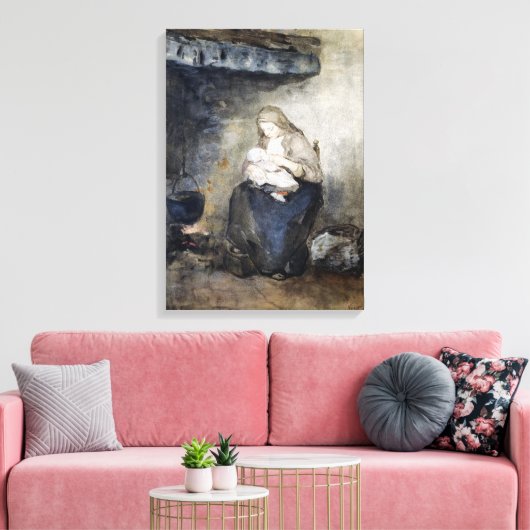 Albert Neuhuys Mutter Pflege ihres Kindes durch di Leinwanddruck (Insitu (Wohnzimmer))
