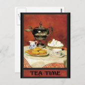 Albert Samuel Anker ~ Tea Time Postkarte (Vorne/Hinten)
