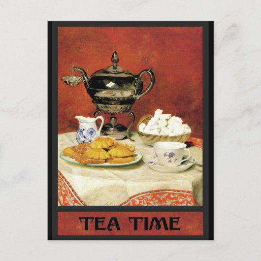 Albert Samuel Anker ~ Tea Time Postkarte (Vorderseite)