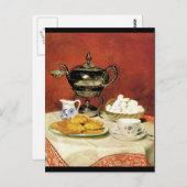 Albert Samuel Anker ~ Tea Time Postkarte (Vorne/Hinten)