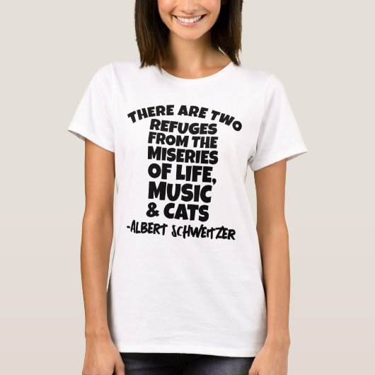 ALBERT SCHWEITZER CAT-KATZEN UND MUSIK-T - SHIRT (Vorderseite)