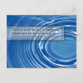 Albert Schweitzer Inspiration Zitat "Erfolg" Postkarte (Vorderseite)
