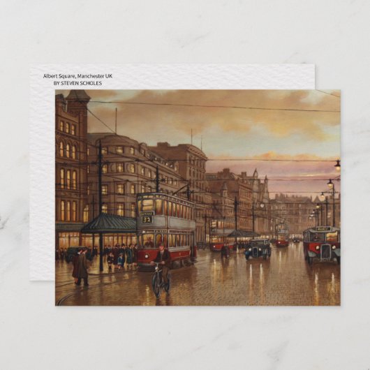 Albert Square Manchester STEVEN SCHOLES Postkarte (Vorne/Hinten)
