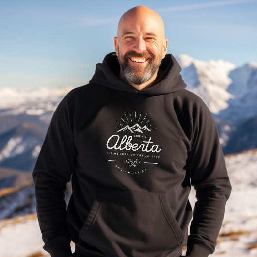 Alberta Berge rufen mich an, ich muss dunklen Mono Hoodie