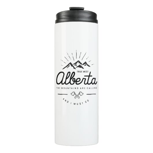 Alberta Berge rufen mich an, ich muss Monotone geh Thermosbecher (Vorderseite)