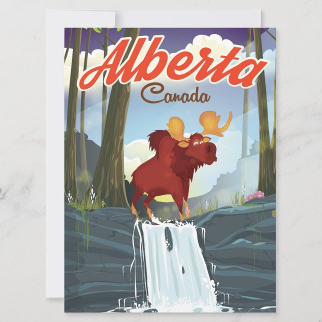 Alberta Canada Cartoon Reiseplakat (Vorderseite)