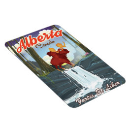 Alberta Canada Cartoon Reiseplakat Magnet