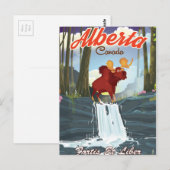 Alberta Canada Cartoon Reiseplakat Postkarte (Vorne/Hinten)
