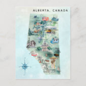Alberta Canada Illustrierte Karte (Vorderseite)