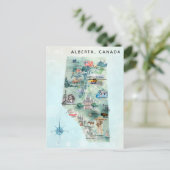Alberta Canada Illustrierte Karte (Stehend Vorderseite)