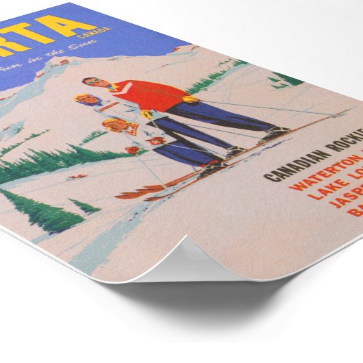 Alberta Canada Vintag Ski Poster (Ecke)
