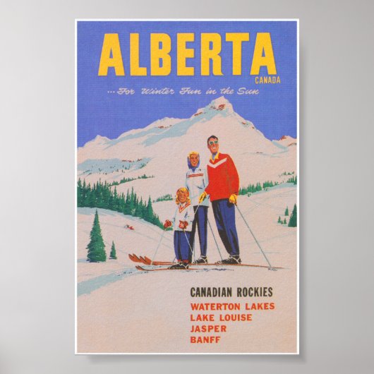Alberta Canada Vintag Ski Poster (Vorne)