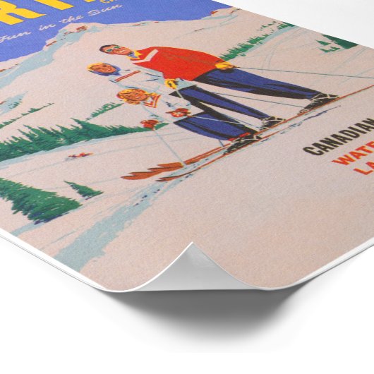 Alberta Canada Vintag Ski Poster (Ecke)