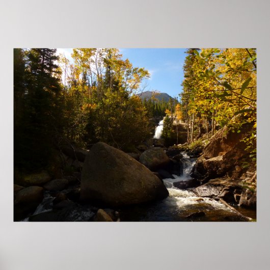 Alberta Falls im Herbst in Rocky Mountains Poster (Vorne)
