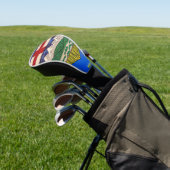 Alberta Flag Painting Golf Headcover (In SItu)