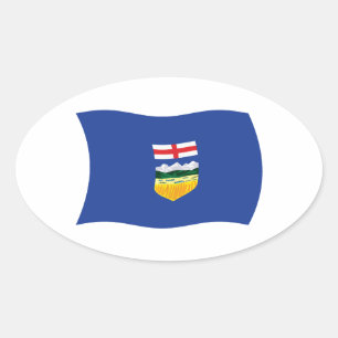 Alberta-Flaggenaufkleber Ovaler Aufkleber