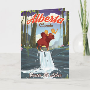 Alberta Kanada Cartoon-Reiseplakat Feiertagskarte
