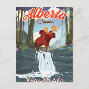 Alberta Kanada Cartoon-Reiseplakat Postkarte