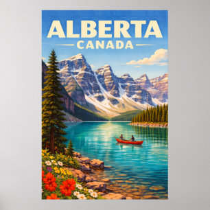 Alberta Kanada Kanadische Rocky Mountains Vintage Poster
