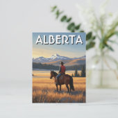 Alberta Kanada Pferdereiten Postkarte (Stehend Vorderseite)