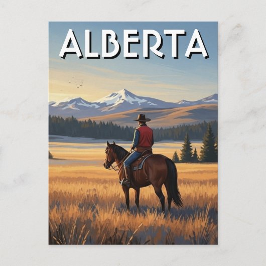 Alberta Kanada Pferdereiten Postkarte (Vorderseite)
