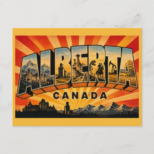 Alberta Kanada Vintage Postkarte (Vorderseite)