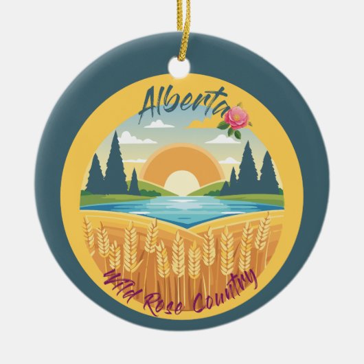 Alberta: Land der wilden Rose Keramik Ornament (Vorne)