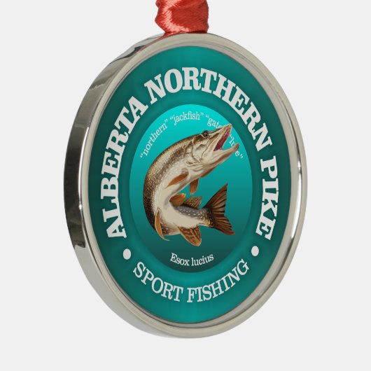 Alberta Pike Fishing Ornament Aus Metall (Rechts)