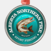 Alberta Pike Fishing Ornament Aus Metall (Vorne)
