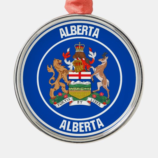 Alberta Round Emblem Ornament Aus Metall (Vorne)