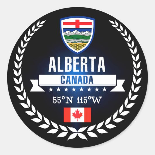 Alberta Runder Aufkleber (Vorderseite)