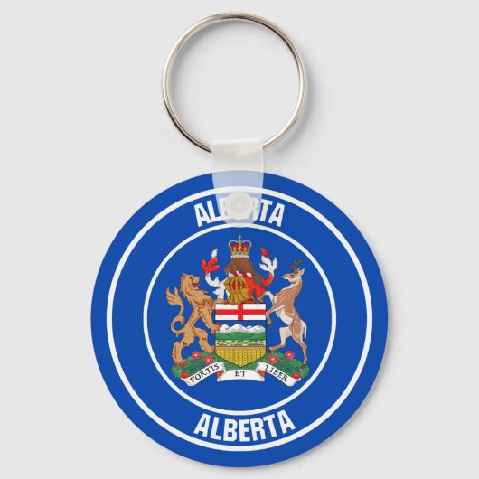 Alberta-Rundes Emblem Schlüsselanhänger (Vorderseite)