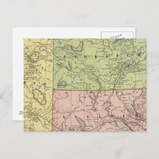 Alberta, Saskatchewan Postkarte (Vorne/Hinten)