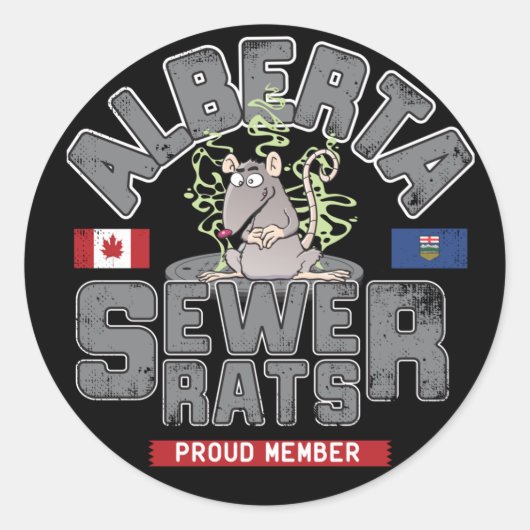 Alberta Sewer Rats Round Sticker (Vorderseite)
